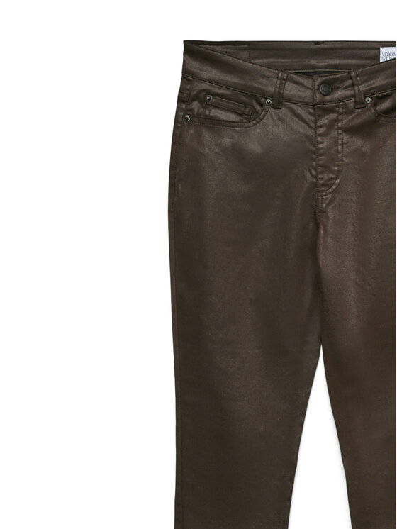 Vero Moda Vero Moda Kalhoty z imitace kůže Flash 10314591 Hnědá Skinny Fit