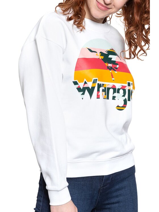 Wrangler Wrangler Felpa 80'S RETRO SWEAT Bianco Regular Fit