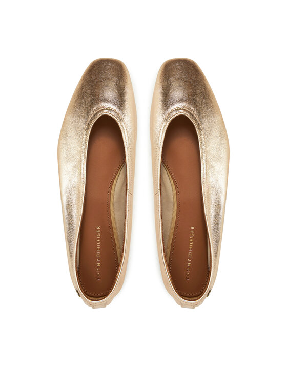 Tommy Hilfiger Tommy Hilfiger Μπαλαρίνες Soft Metal Lthr Ballerina No Bow FW0FW08601 Χρυσό