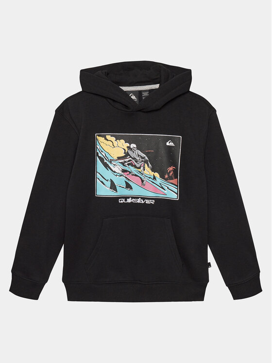 Quiksilver Džemperis ar kapuci Graphichoodie Otlr EQBFT03845 Melns Regular Fit