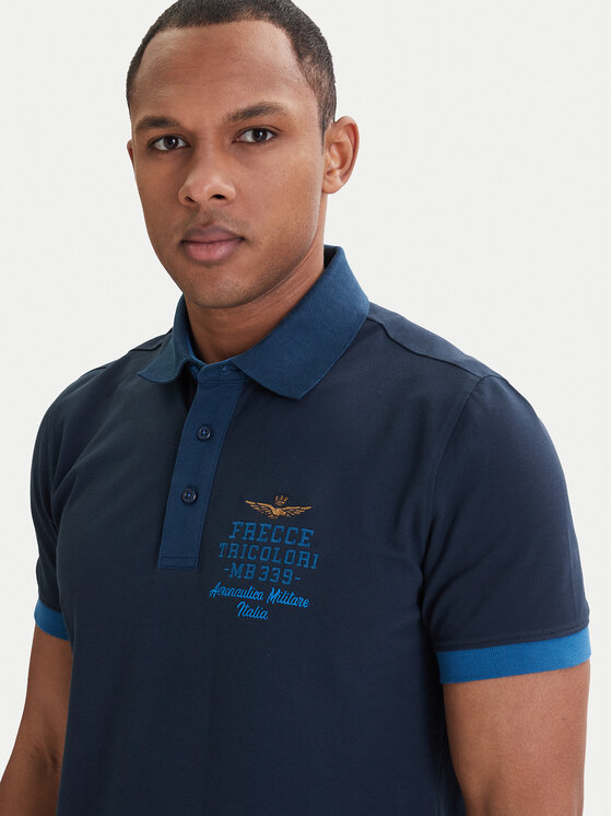 Aeronautica Militare Aeronautica Militare Polokošile 261PO1908UP00191 Tmavomodrá Slim Fit