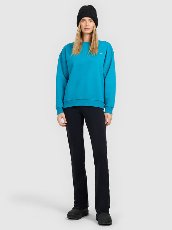 4F 4F Bluza ESSENTIALS Turkusowy Loose Fit