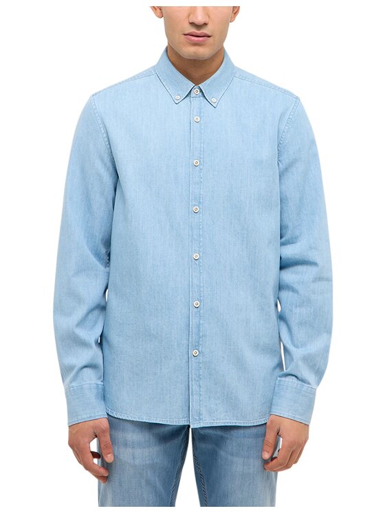 Mustang Mustang Koszula Style Cullman Niebieski Slim Fit