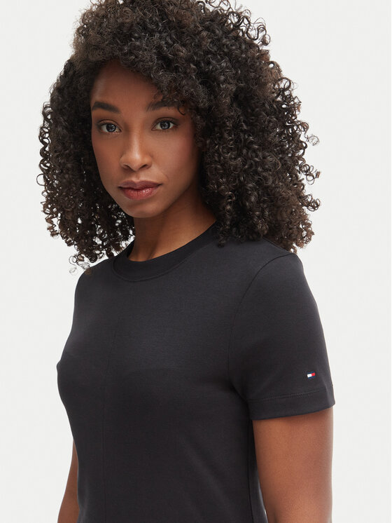 Tommy Hilfiger Tommy Hilfiger Kleid für den Alltag WW0WW50825 Schwarz Regular Fit