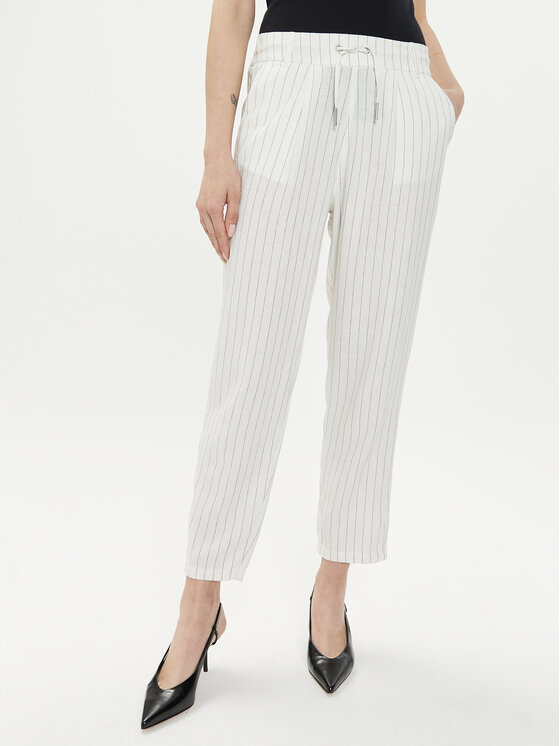 ONLY Bavlnené nohavice Caro Poptrash 15278710 Biela Comfort Fit