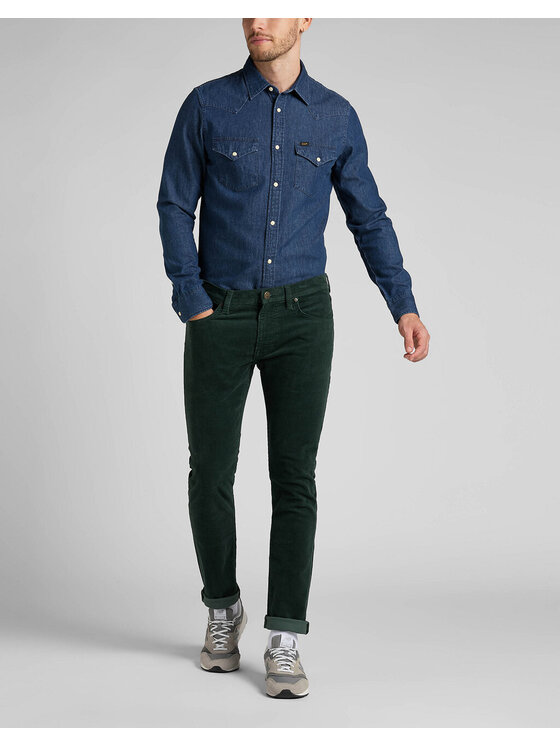 Lee Lee Jeansy LUKE Zielony Slim Fit