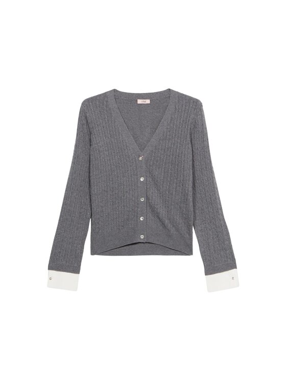 Oltre Oltre Cardigan M332J005072N013 Grigio Slim Fit