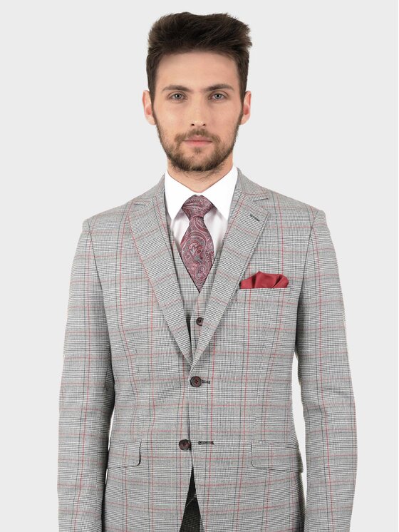 Evenemen Evenemen Marynarka Jocker Red Szary Slim Fit