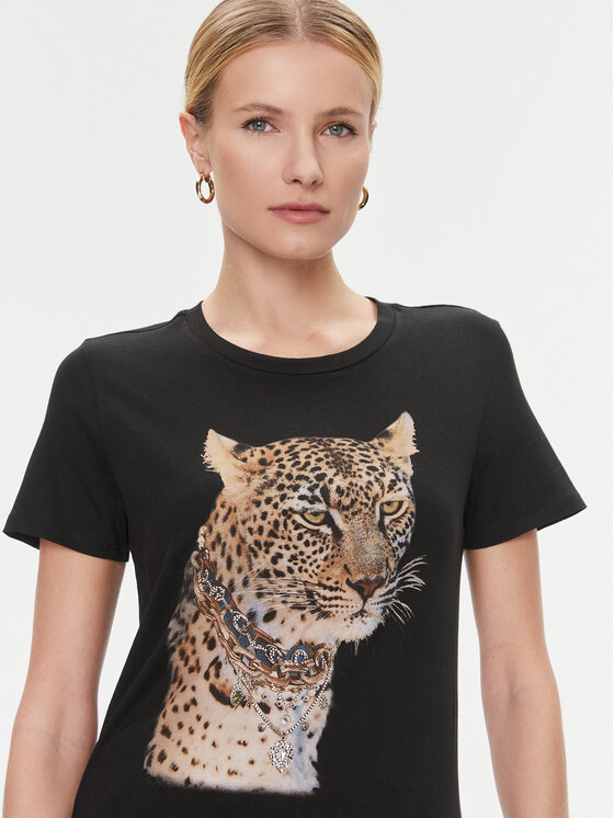 t shirt guess leopard