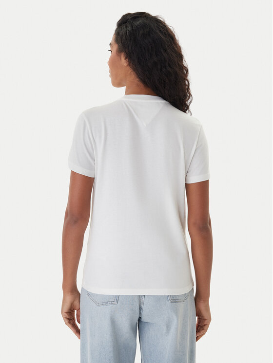 Tommy Jeans Tommy Jeans Tričko Flag DW0DW22562 Écru Regular Fit