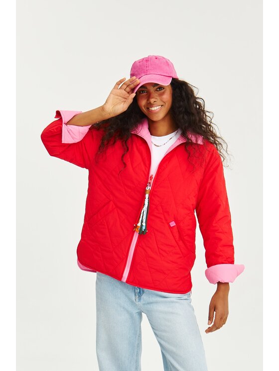 NAOKO NAOKO Prechodná bunda Poppy Strawberry Sorbet Červená Regular Fit
