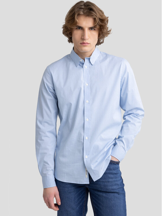 BIG STAR BIG STAR Koszula GIBINERO_400_140 Niebieski Basic Fit