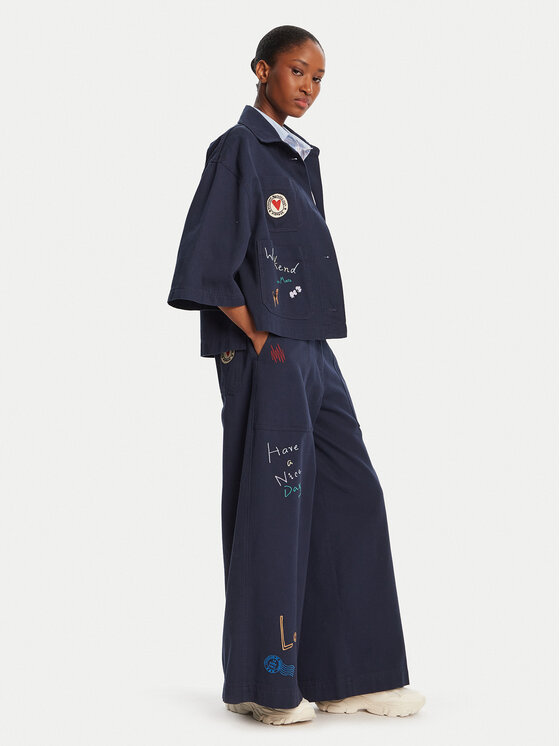 Weekend Max Mara Weekend Max Mara Džinsai Lotus 2525136011 Tamsiai mėlyna Wide Leg