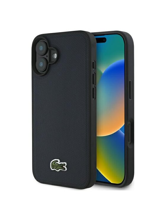 Etui na telefon Lacoste, Grantowe, Iconic Petit Pique