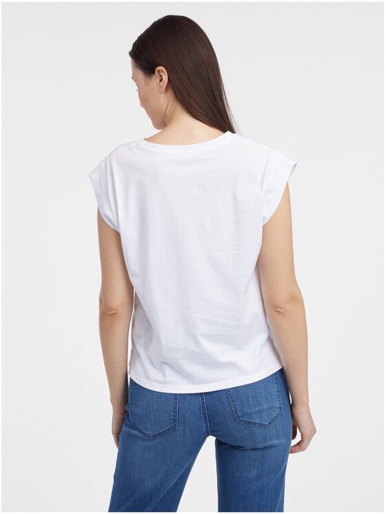 Orsay Orsay T-Shirt 116022000000__S Biały Regular Fit