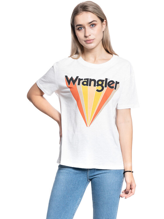 Wrangler Wrangler T-Shirt BOYFRIEND TEE Biały Regular Fit