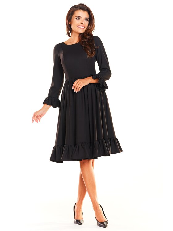 Awama Awama Sukienka codzienna A235 Czarny Basic Fit