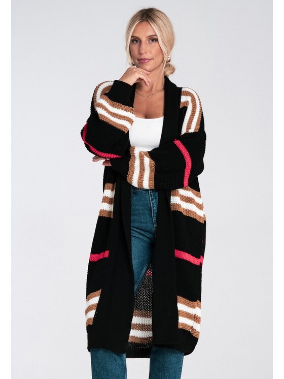 FIGL FIGL Kardigan M1246 Czarny Regular Fit