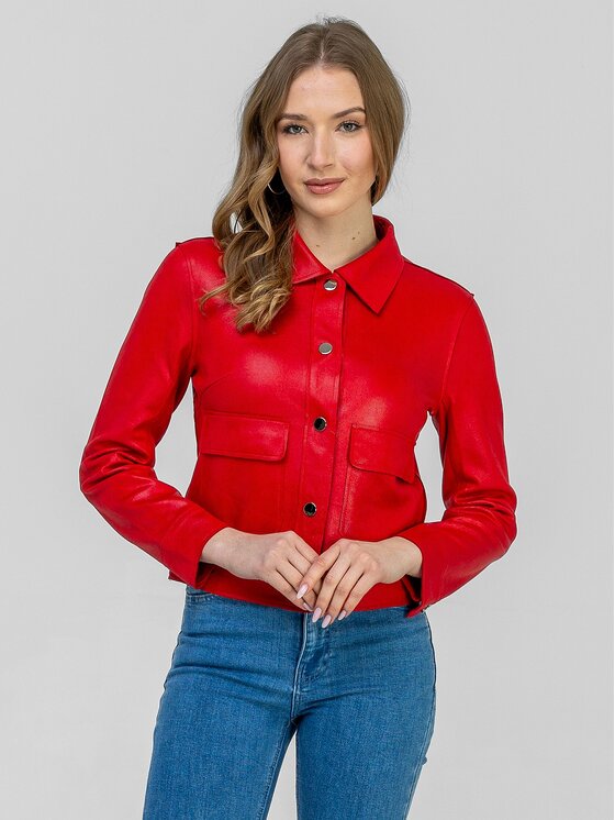 Perso Perso Kurtka przejściowa BLE262676F Czerwony Regular Fit