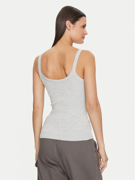 Gina Tricot Gina Tricot Топ Basic 14188 Сірий Slim Fit