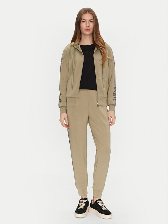 Guess Guess Teplákové nohavice W5RB00 KBYE2 Zelená Regular Fit