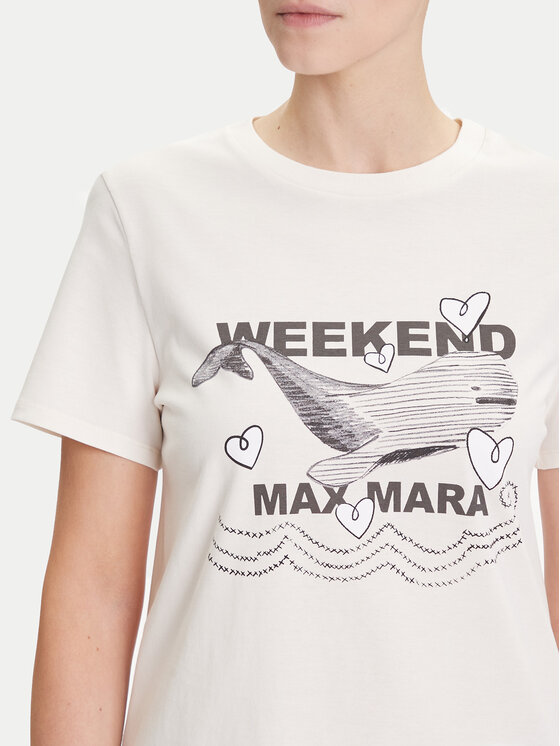 Weekend Max Mara Weekend Max Mara T-krekls Guglia 2525976031 Écru Regular Fit