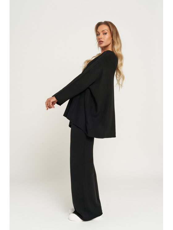 lemoniade lemoniade Komplet bluzka i spodnie LS513Z Czarny Czarny Oversize
