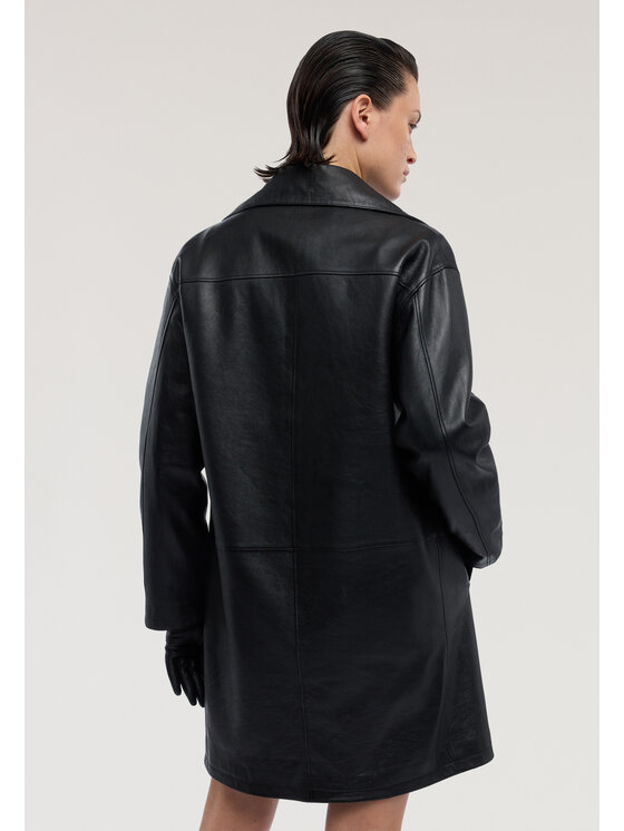 Trussardi Trussardi Kurtka skórzana R365A000734N033 Czarny Regular Fit