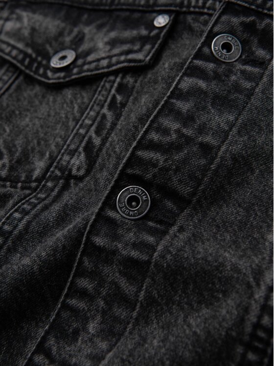 Ombre Ombre Kurtka jeansowa OM-JADJ-0219 Czarny Regular Fit
