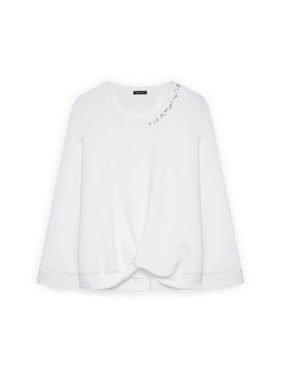 Fiorella Rubino Fiorella Rubino Felpa G851L008660N011 Bianco Boxy Fit