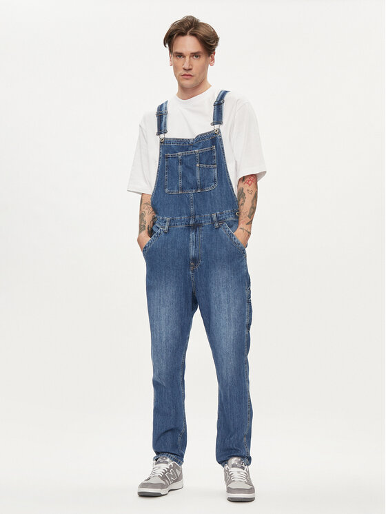 Pepe Jeans Nohavice na traky Dougie Utility PM230077 Modrá Loose Fit