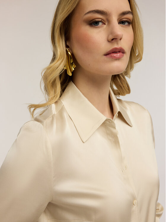 Motivi Motivi Camicia 5192Q400953N011 Crema Regular Fit