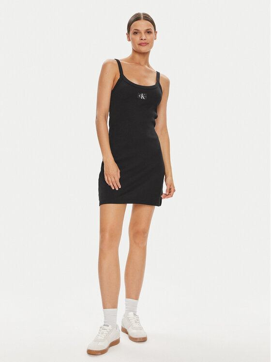 Calvin Klein Jeans Calvin Klein Jeans Rochie de vară J20J223516 Negru Slim Fit