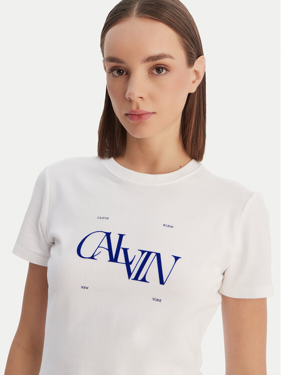 Calvin Klein Jeans Calvin Klein Jeans Marškinėliai Seasonal LV047F808G Balta Slim Fit