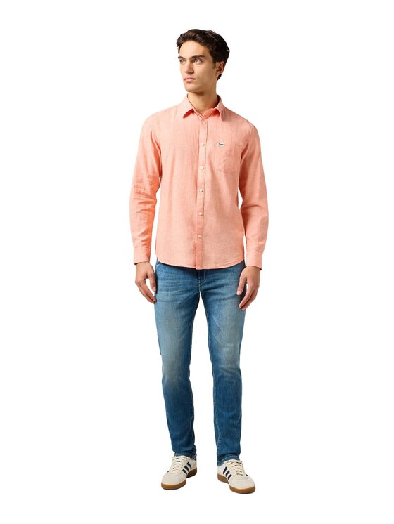 Wrangler Wrangler Camicia 112362752 Arancione Regular Fit