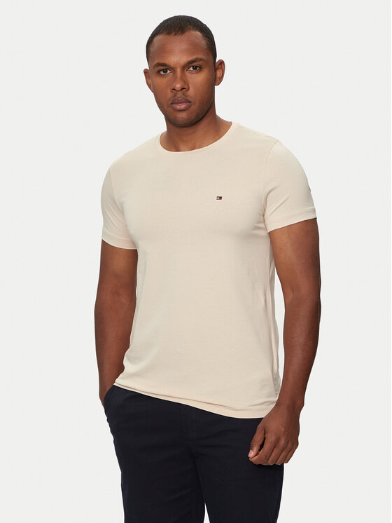 Tommy Hilfiger Majica MW0MW10800 Écru Slim Fit