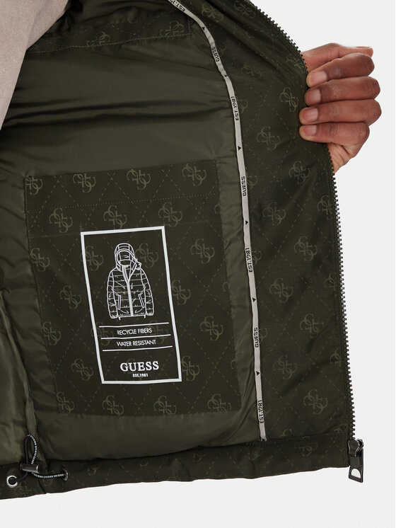 Guess Guess Télikabát M5BL0B W2322 Khaki Relaxed Fit