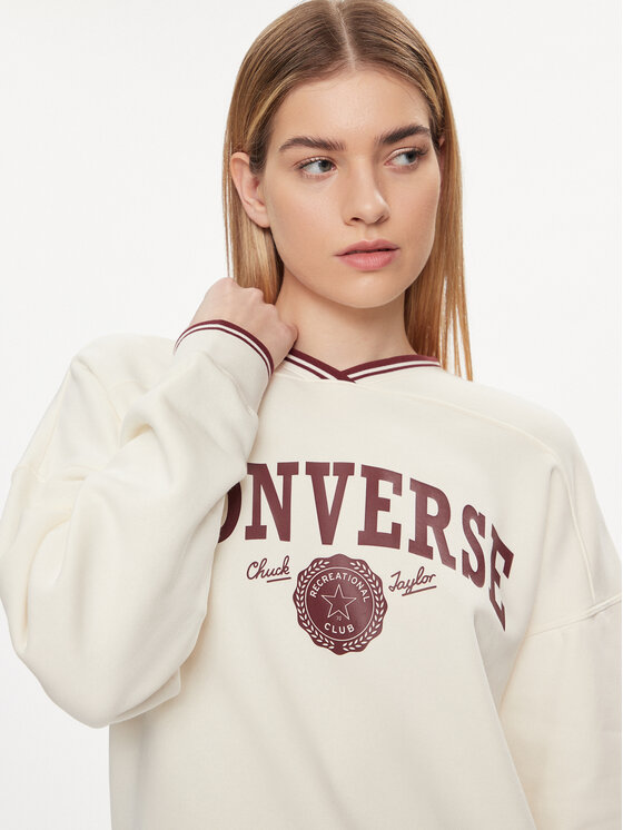 Converse Converse Μπλούζα Retro 10026039-A03 Εκρού Oversize