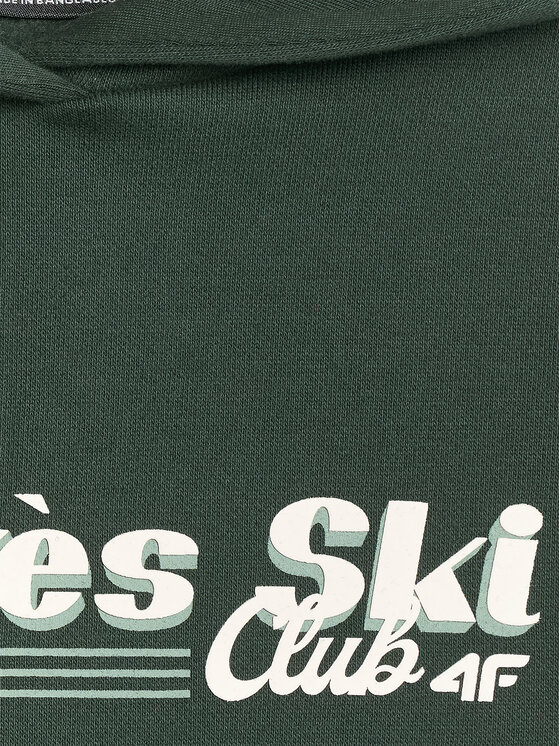 4F 4F Bluza APRES SKI Zielony ciemny Regular Fit