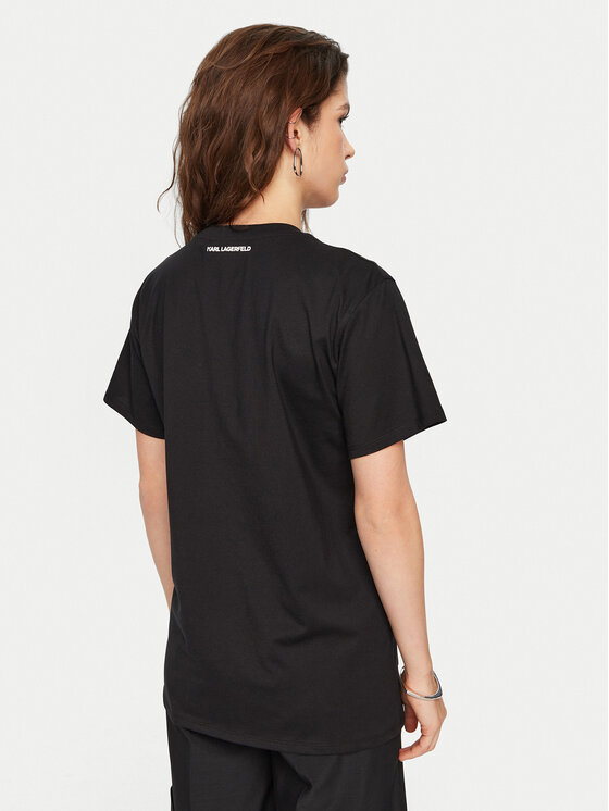 KARL LAGERFELD KARL LAGERFELD Tricou A1W17025 Negru Relaxed Fit