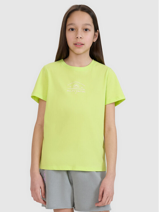 4F 4F T-Shirt SWELLS OF THE OCEAN Zielony Regular Fit