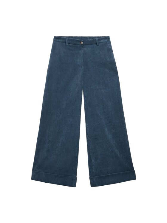 Oltre Oltre Spodnie materiałowe P00KR109184N003 Turkusowy Baggy Fit