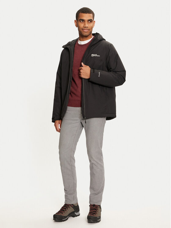 Jack Wolfskin Jack Wolfskin Дощовик Wisper Ins A61870 Чорний Regular Fit