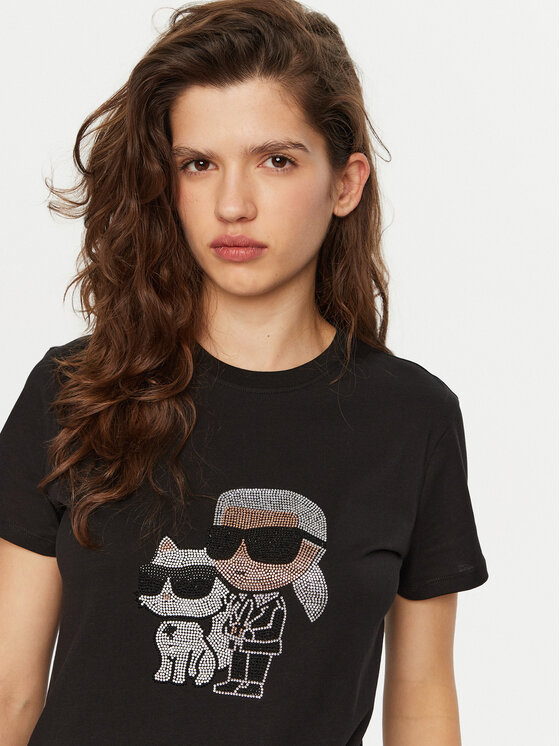 KARL LAGERFELD KARL LAGERFELD Póló A1W17131 Fekete Regular Fit