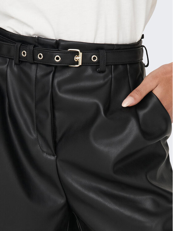 ONLY ONLY Σορτς από απομίμηση δέρματος Heidi 15275421 Μαύρο Relaxed Fit