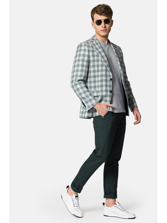 Lancerto Lancerto Marynarka Genewa MA099123000004 Szary Slim Fit