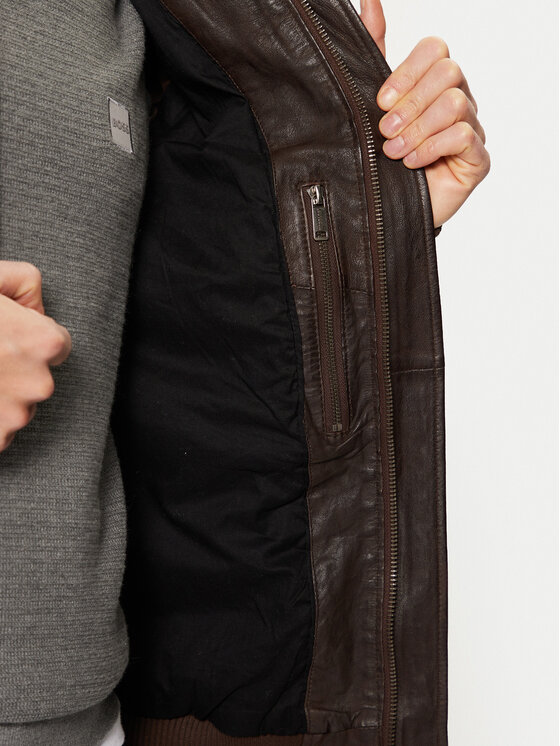 Mustang Mustang Lederjacke Sheep Vatika Veg 310-23-154 Braun Regular Fit