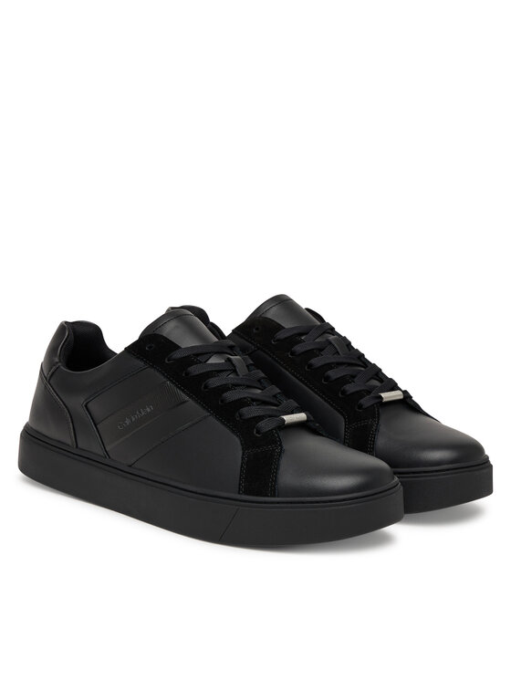 Calvin Klein Calvin Klein Sneakersy Classic Cupsole Laceup Tape Lth2 YM0YM01448 Čierna
