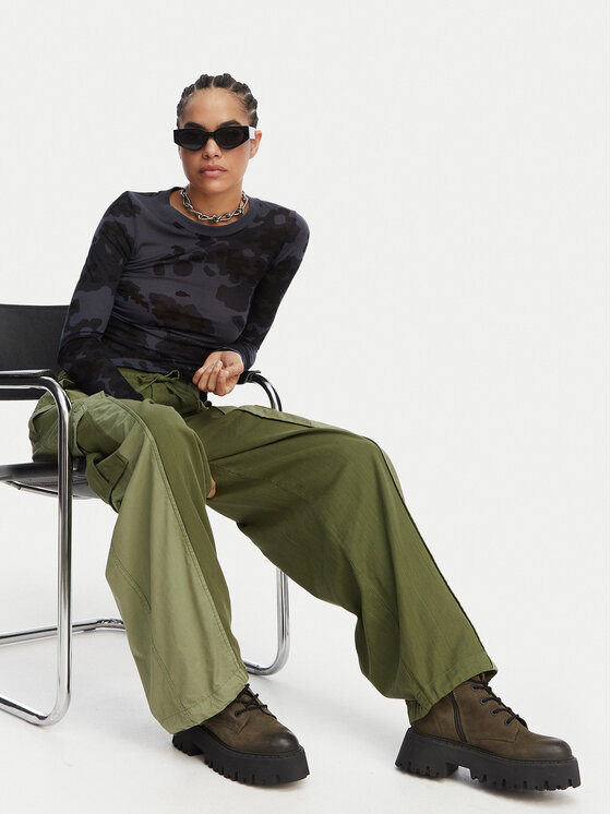 G-Star Raw G-Star Raw Cargo nadrág D29010-E519 Sötétzöld Straight Fit