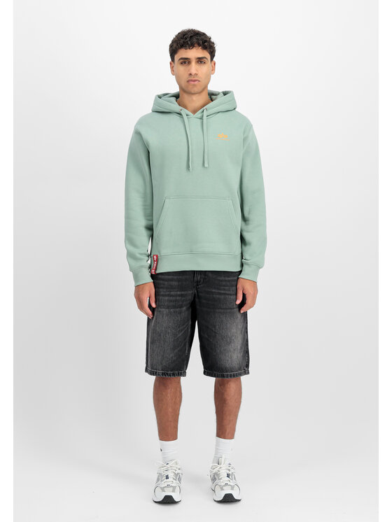 Alpha Industries Alpha Industries Bluza Basic Small Logo Hoodie Zielony Regular Fit